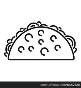 Cooked taco icon outline vector. Mexican food. Tacos meat. Cooked taco icon outline vector. Mexican food