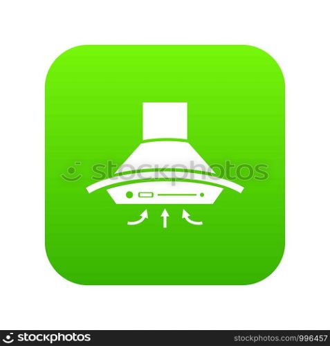 Cooker hood icon green vector isolated on white background. Cooker hood icon green vector
