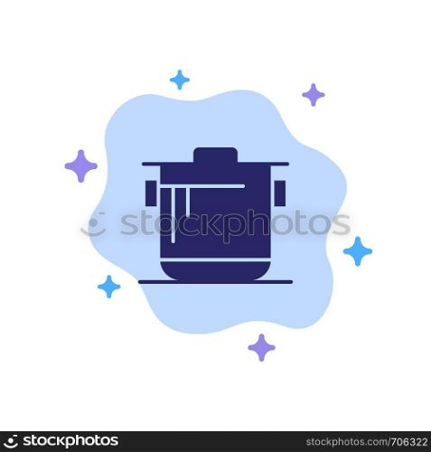 Cooker, Kitchen, Rice, Cook Blue Icon on Abstract Cloud Background
