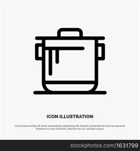 Cooker, Kitchen, Rice, Cook Vector Line Icon