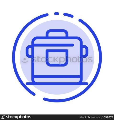 Cooker, Kitchen, Rice, Hotel Blue Dotted Line Line Icon
