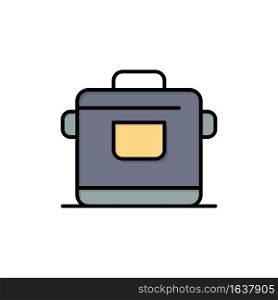 Cooker, Kitchen, Rice, Hotel  Flat Color Icon. Vector icon banner Template