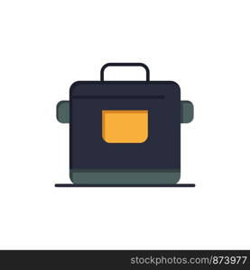 Cooker, Kitchen, Rice, Hotel Flat Color Icon. Vector icon banner Template