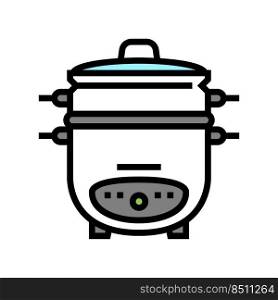 cooker rice device color icon vector. cooker rice device sign. isolated symbol illustration. cooker rice device color icon vector illustration