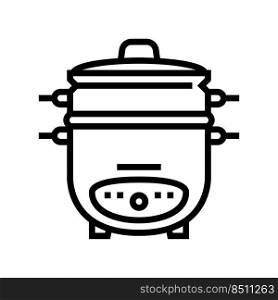 cooker rice device line icon vector. cooker rice device sign. isolated contour symbol black illustration. cooker rice device line icon vector illustration