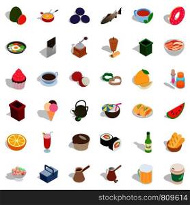 Cookery icons set. Isometric style of 36 cookery vector icons for web isolated on white background. Cookery icons set, isometric style