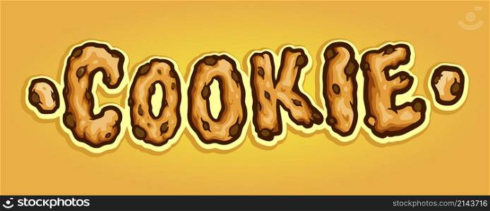 Cookie Biscuit Typeface Custom Hand Drawn Vector illustrations for your work Logo, mascot merchandise t-shirt, stickers and Label designs, poster, greeting cards advertising business company or brands.