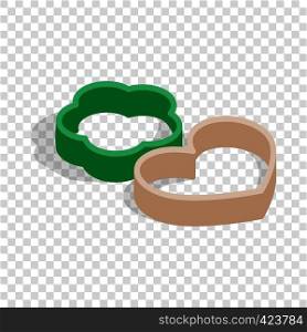 Cookie cutters isometric icon 3d on a transparent background vector illustration. Cookie cutters isometric icon