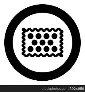 Cookie icon black color in circle vector illustration isolated