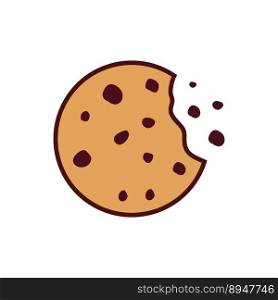Cookie icon in flat style. cookie vector illustration on white isolated background.