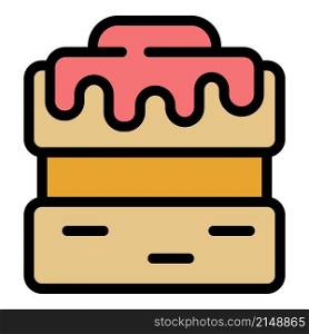 Cookie molds cream cake icon. Outline Cookie molds cream cake vector icon color flat isolated. Cookie molds cream cake icon color outline vector