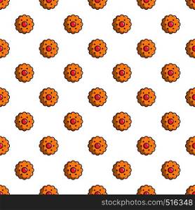 Cookie pattern seamless repeat in cartoon style vector illustration. Cookie pattern