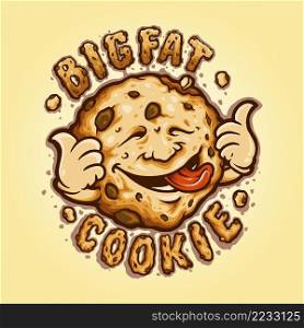 Cookies Big Fat Biscuit Chocolate Vector illustrations for your work Logo, mascot merchandise t-shirt, stickers and Label designs, poster, greeting cards advertising business company or brands.