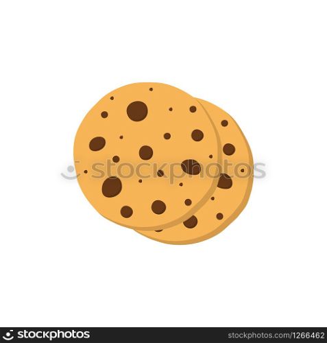 Cookies icon flat style on white background. Vector