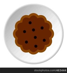 Cookies icon in flat circle isolated vector illustration for web. Cookies icon circle
