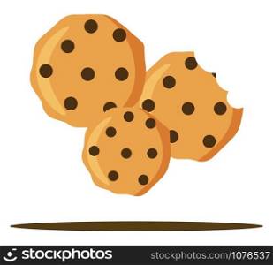 Cookies, illustration, vector on white background.