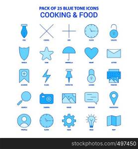 Cooking and Food Blue Tone Icon Pack - 25 Icon Sets