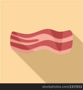 Cooking bacon icon flat vector. Meat crispy. Cooked food. Cooking bacon icon flat vector. Meat crispy