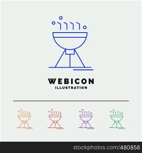 Cooking bbq, camping, food, grill 5 Color Line Web Icon Template isolated on white. Vector illustration. Vector EPS10 Abstract Template background