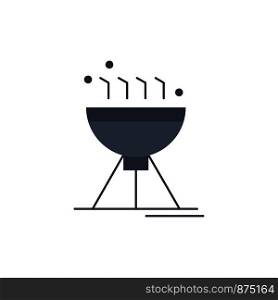 Cooking bbq, camping, food, grill Flat Color Icon Vector