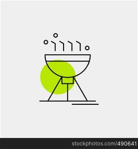 Cooking bbq, camping, food, grill Line Icon. Vector EPS10 Abstract Template background