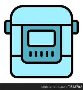Cooking bread icon outline vector. Machine maker. Kitchen food color flat. Cooking bread icon vector flat