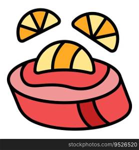 Cooking bruschetta icon outline vector. Snack menu. Starter snack color flat. Cooking bruschetta icon vector flat