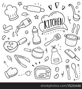 cooking doodle illustration. Doodle design concept