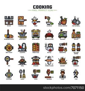 Cooking Elements , Thin Line and Pixel Perfect Icons