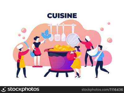 Cooking food concept. Adult cartoon trendy characters bringing ingredients and preparing meals. Vector food eating and cooking concepts tasty fresh meals. Cooking food concept. Adult cartoon trendy characters bringing ingredients and preparing meals. Vector food eating and cooking