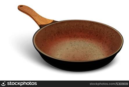 Cooking fry pan icon. Realistic illustration of cooking fry pan vector icon for web design isolated on white background. Cooking fry pan icon, realistic style