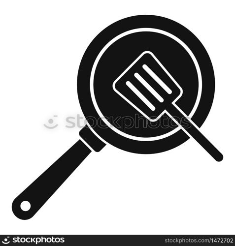 Cooking frying pan icon. Simple illustration of cooking frying pan vector icon for web design isolated on white background. Cooking frying pan icon, simple style