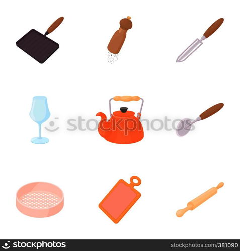 Cooking icons set. Cartoon illustration of 9 cooking vector icons for web. Cooking icons set, cartoon style