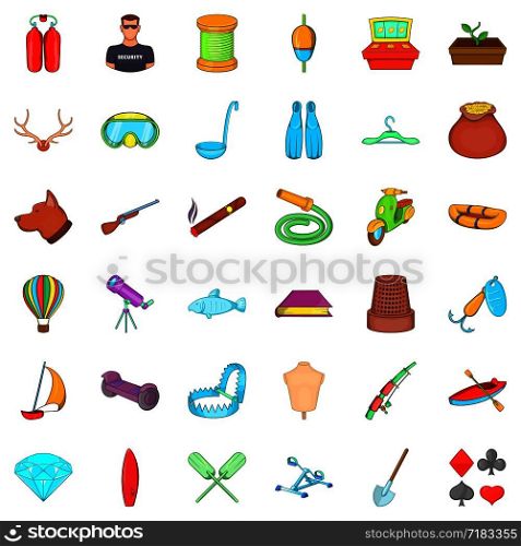 Cooking icons set. Cartoon style of 36 cooking vector icons for web isolated on white background. Cooking icons set, cartoon style