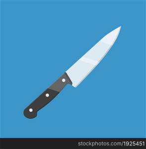 cooking knife icon isolated on blue background. vector illustration in flat style. cooking knife Icon