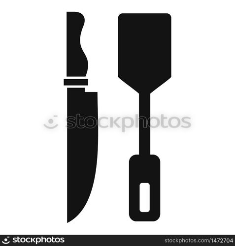 Cooking knife spatula icon. Simple illustration of cooking knife spatula vector icon for web design isolated on white background. Cooking knife spatula icon, simple style