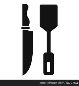 Cooking knife spatula icon. Simple illustration of cooking knife spatula vector icon for web design isolated on white background. Cooking knife spatula icon, simple style