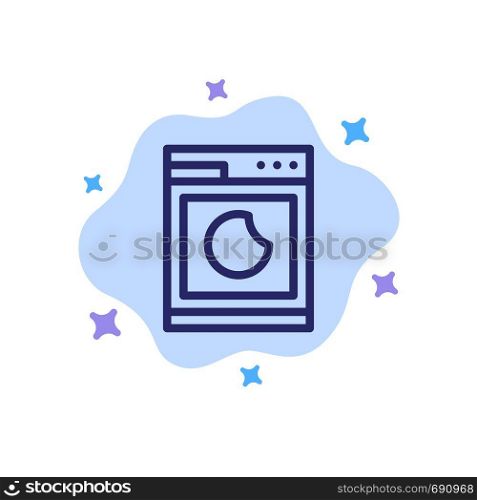 Cooking, Machine, Wash, Clean Blue Icon on Abstract Cloud Background