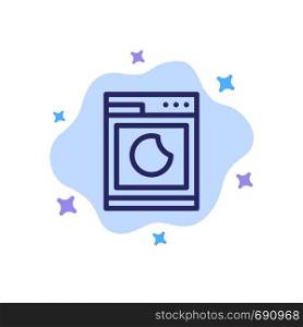 Cooking, Machine, Wash, Clean Blue Icon on Abstract Cloud Background