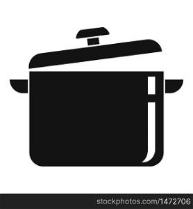 Cooking pan icon. Simple illustration of cooking pan vector icon for web design isolated on white background. Cooking pan icon, simple style