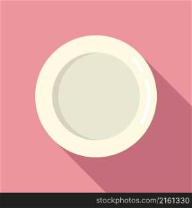 Cooking plate icon flat vector. Dish food. Eat plate. Cooking plate icon flat vector. Dish food