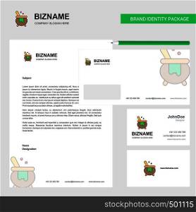 Cooking pot Business Letterhead, Envelope and visiting Card Design vector template