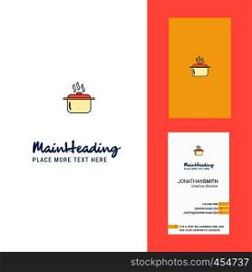 Cooking pot Creative Logo and business card. vertical Design Vector