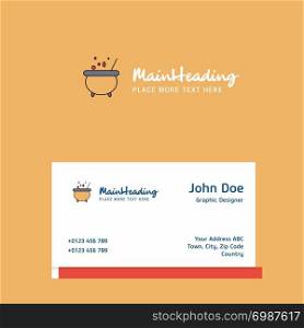 Cooking pot logo Design with business card template. Elegant corporate identity. - Vector