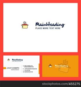 Cooking pot Logo design with Tagline & Front and Back Busienss Card Template. Vector Creative Design
