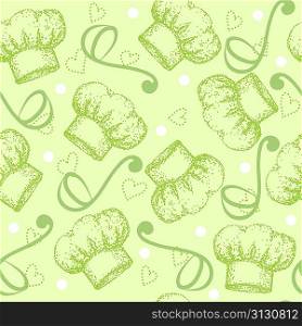 Cooking seamless pattern with chef hat