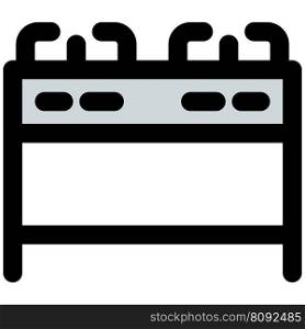 Cooktop gas stove with multiple burners.