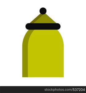 Cookware home symbol cuisine interior. Handle green culinary dishware tool vector flat icon