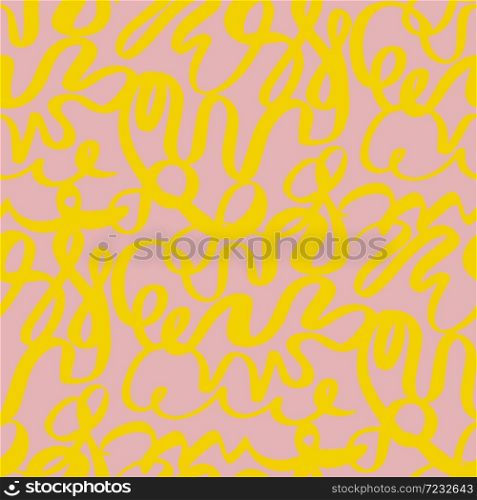 Cool abstract summer vibes modern urban seamless pattern for background, fabric, textile, wrap, surface, web and print design. messy wave stroke repeatable motif.