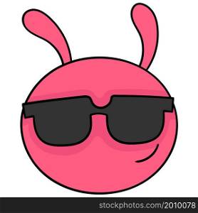 cool black glasses pink emoji head